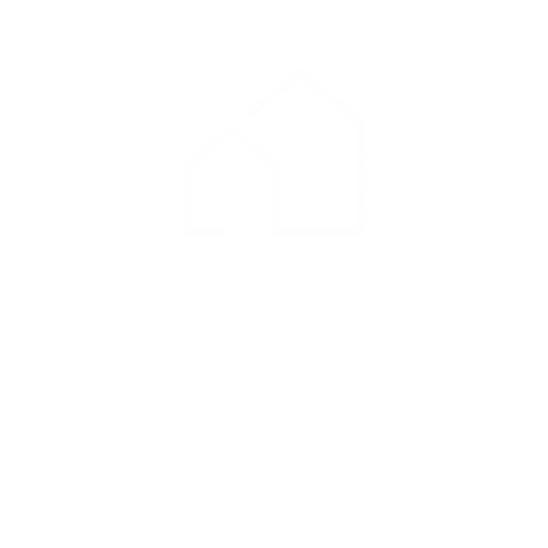 A logo for Summer View Apartments featuring a stylized house shape above the company name.